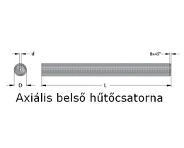 Keményfém rúd - axiális hűtőcsatornával