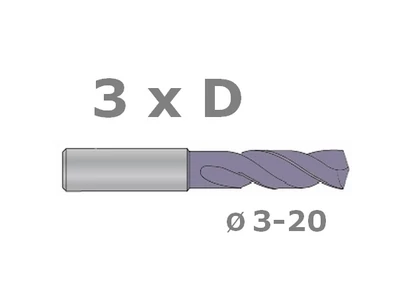 3xD keményfém csigafúró TiAlN.D6,1