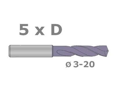 5xD Csigafúró VHM+TiAlN
